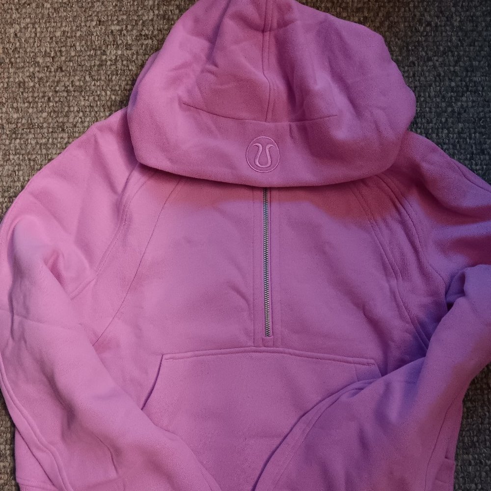Lululemon pink scuba hoodie half zip M/L